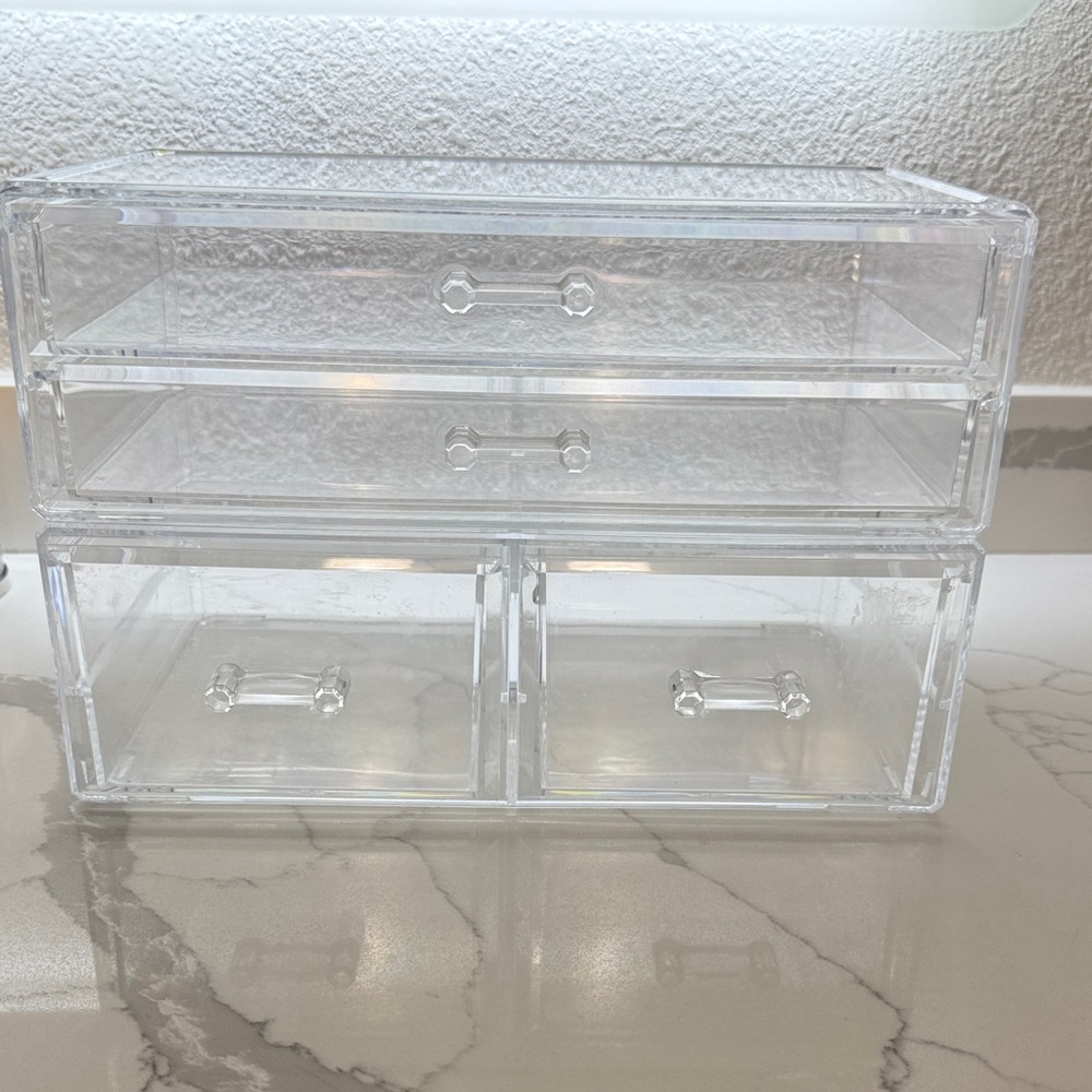 Clear Acrylic Makeup Organizer with Dual Drawers - Picture 4 of 4